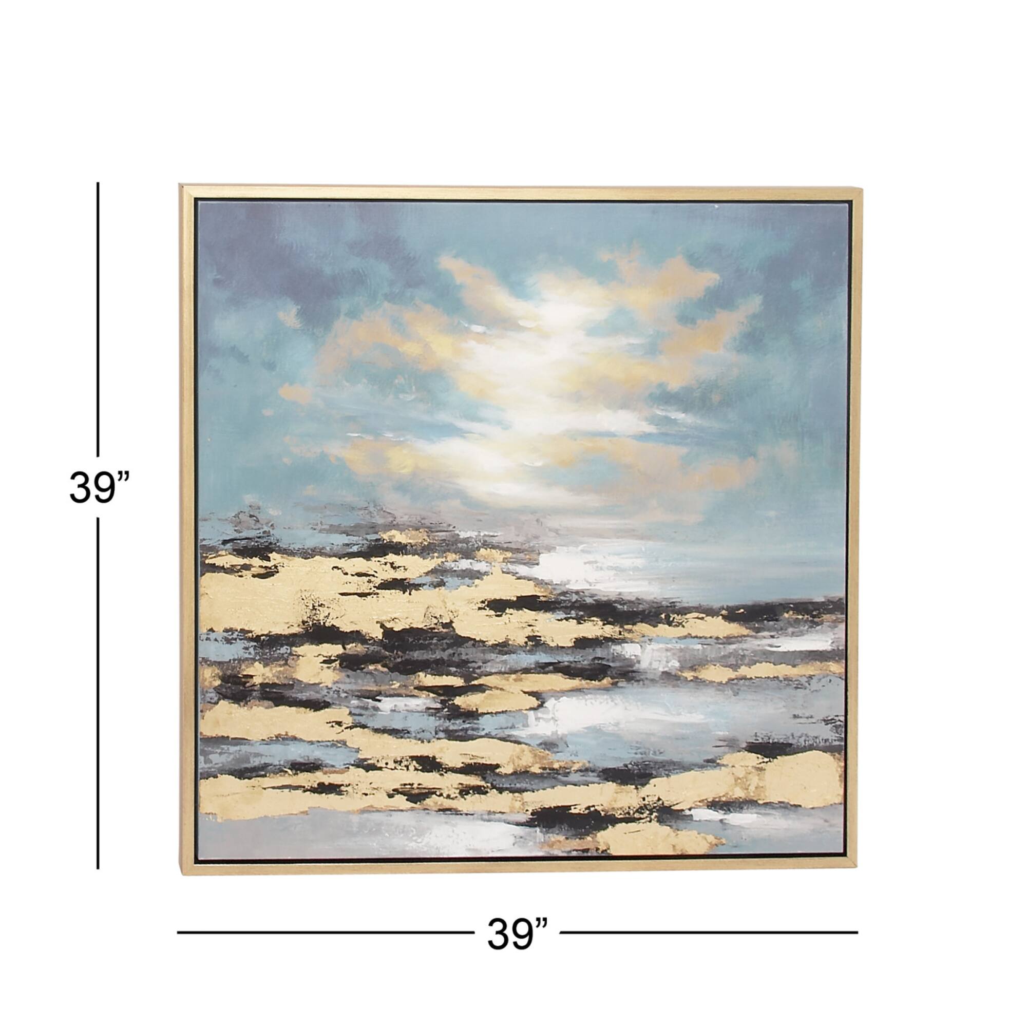 Blue Contemporary Beach Canvas Wall Art